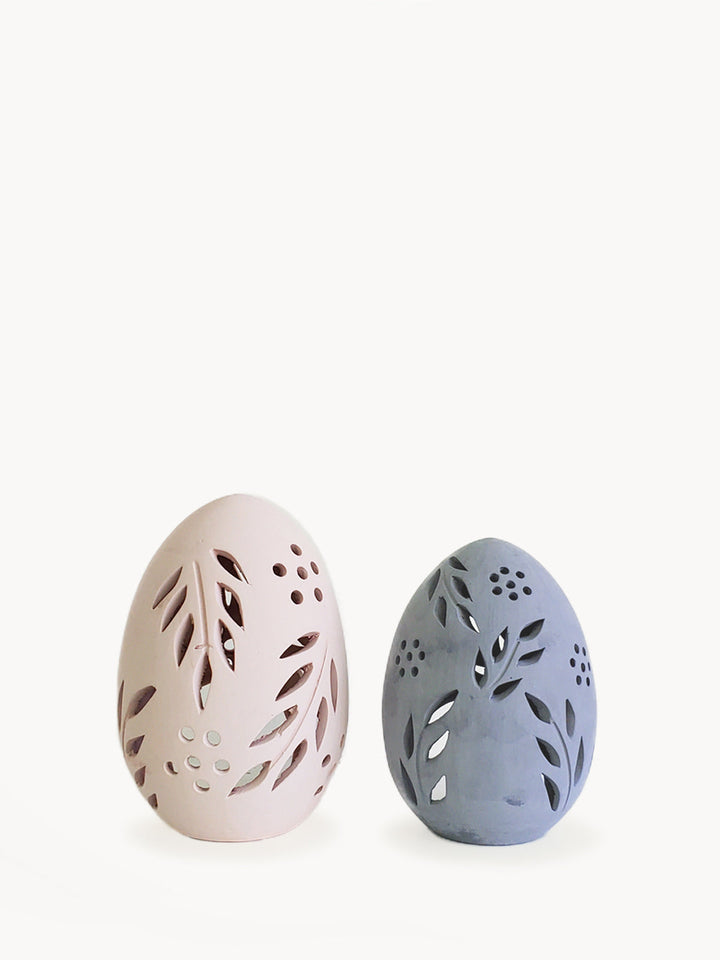 Terracotta Egg Lantern - Set of 2 Korissa