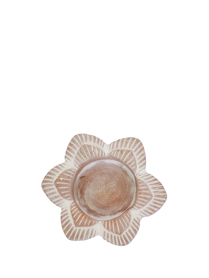 Terracotta Tea Light Candle Holder - Flower Korissa