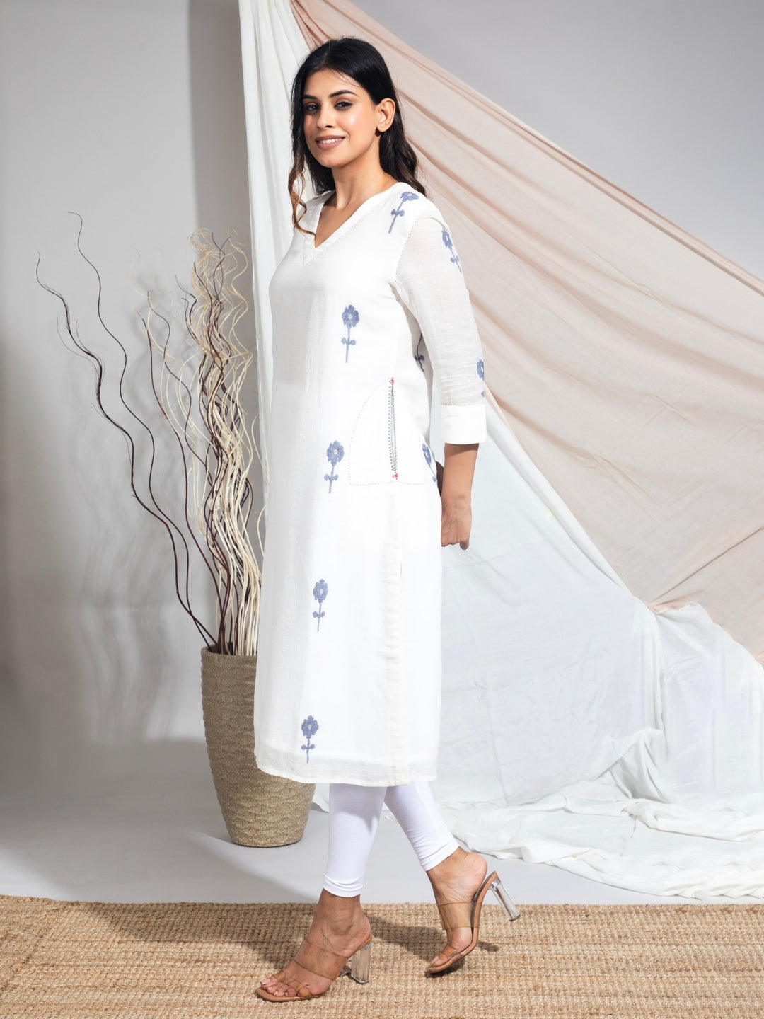 Ira Hand Woven Cotton Jamdani Kurti