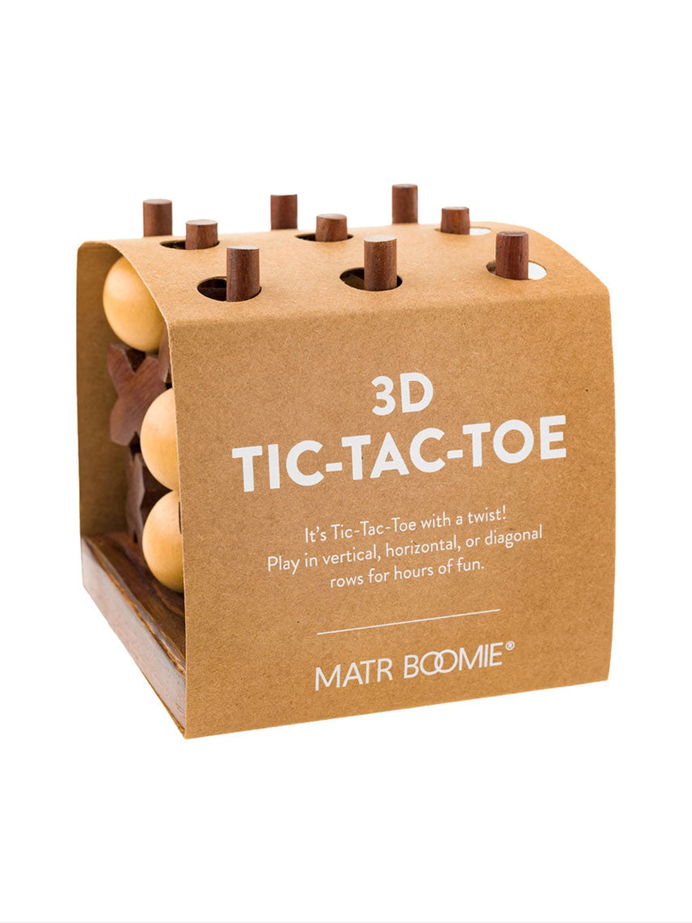 3D Tic Tac Toe Game Set - Handcrafted Wood Matr Boomie