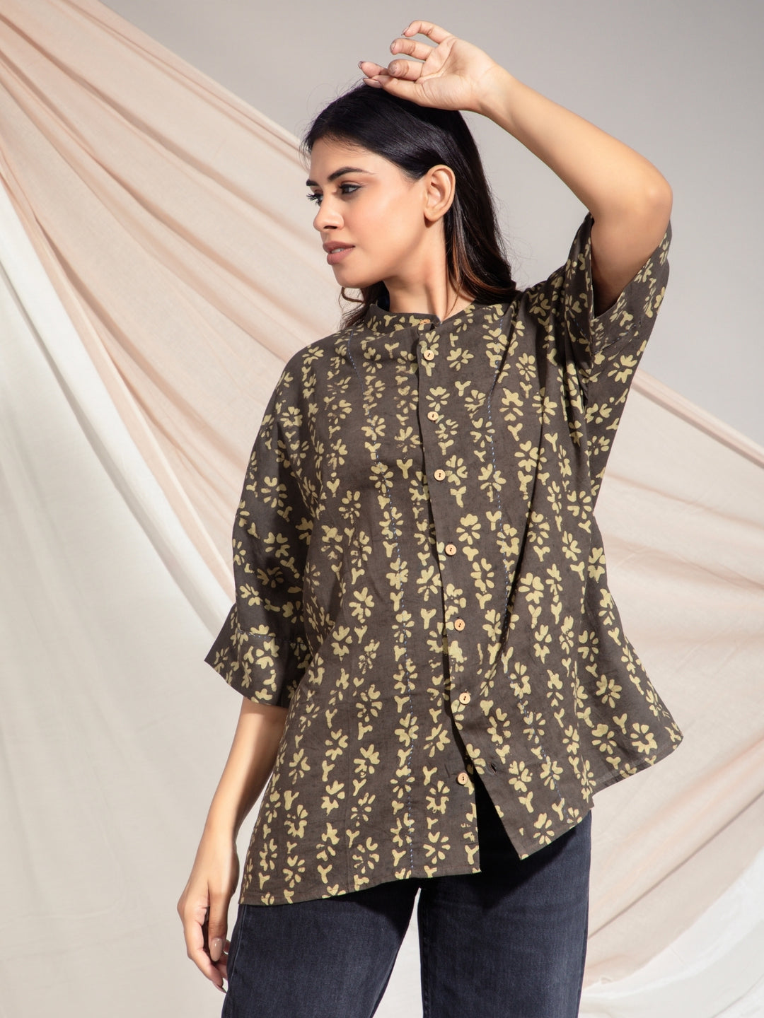 Hand Woven Cotton Block Batik Printed Shirt