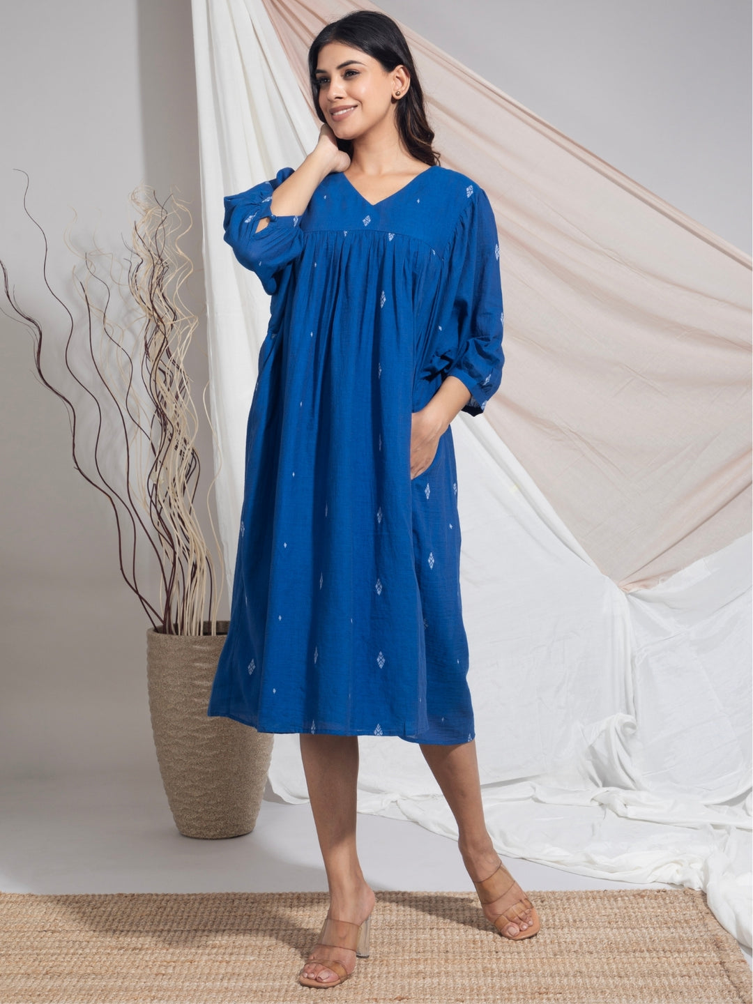 Eesha Hand Woven Cotton Jamdani Dress