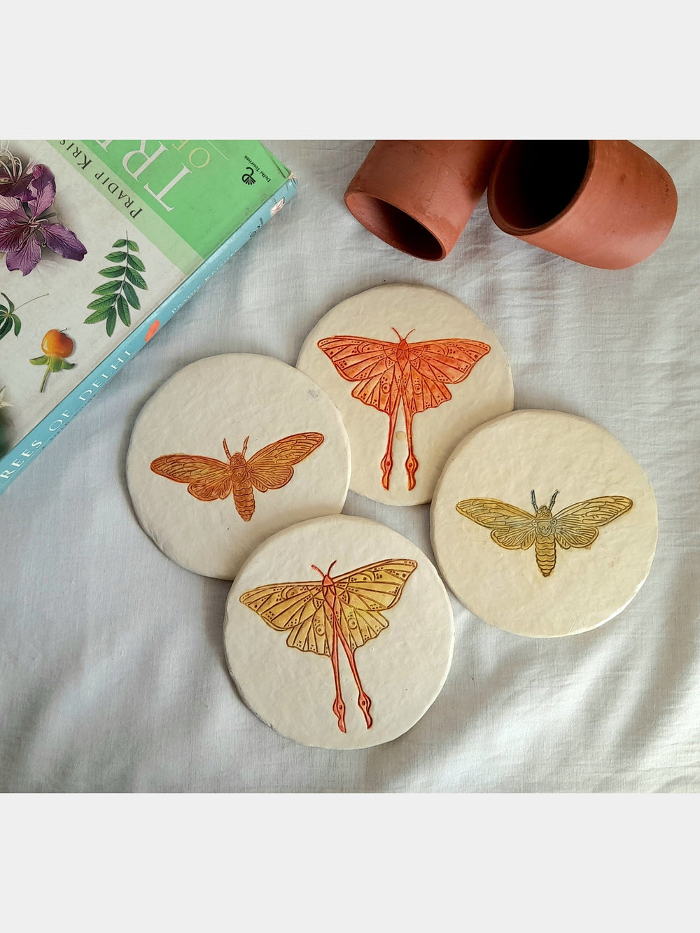 Moth Coasters Aranya Earthcraft