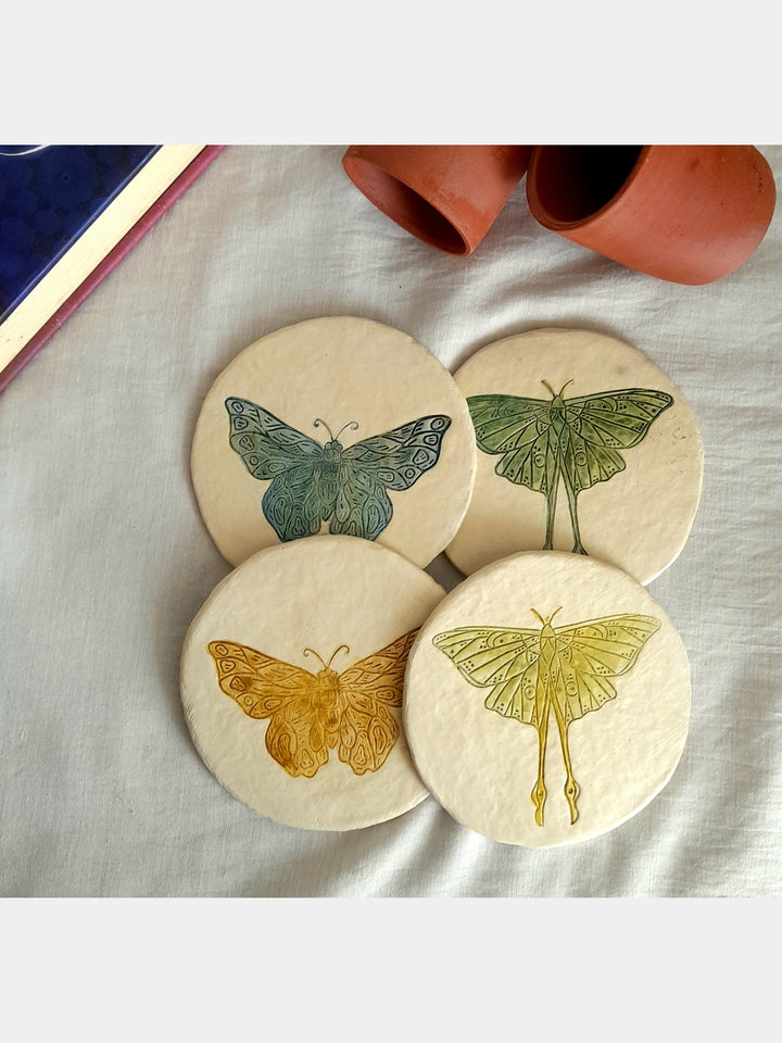 Moth Coasters Aranya Earthcraft