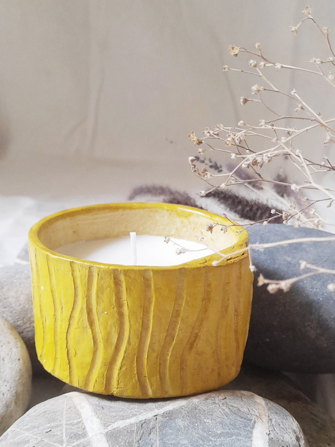 Bark Texture Candle Holder Aranya Earthcraft