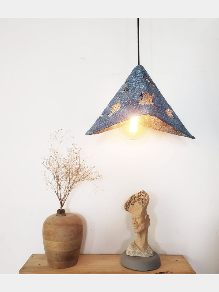 Mesh Blue Pendant Lamp Aranya Earthcraft