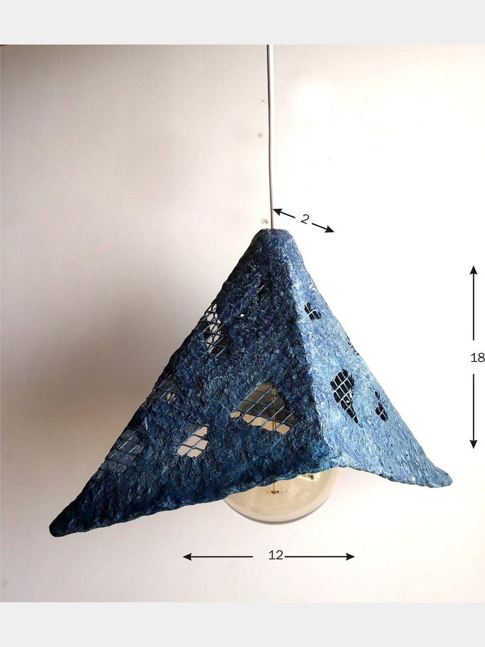 Mesh Blue Pendant Lamp Aranya Earthcraft