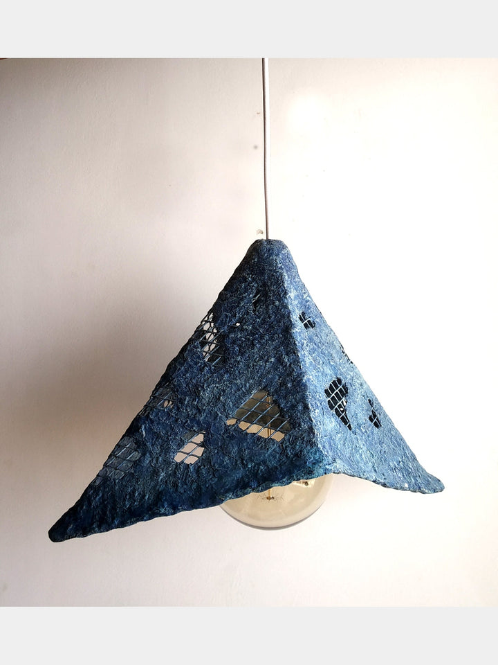 Mesh Blue Pendant Lamp Aranya Earthcraft