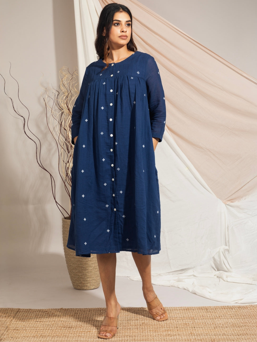 Tara Hand Woven Cotton Jamdani Dress