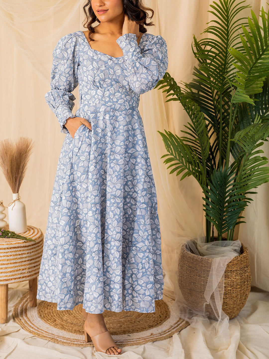 THE LAST SUMMER The Juliet Dress Powder Blue Anaqii