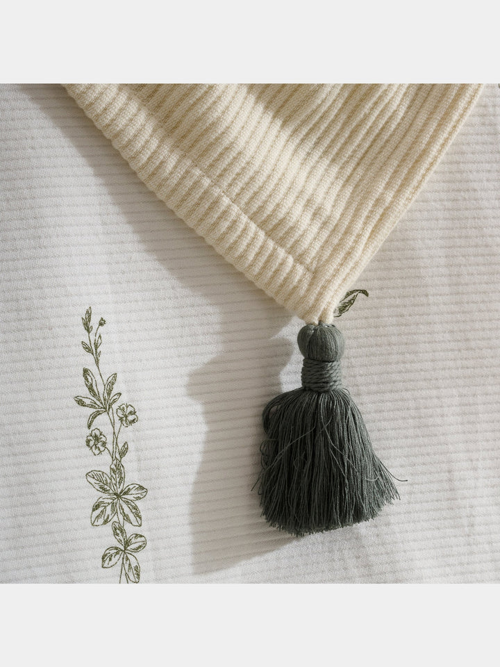 Cream Plume | Cotton Bamboo | Cord Rib | Throw