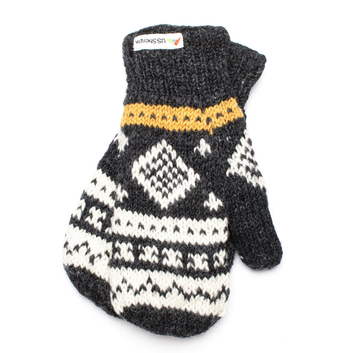 Yeti Mitten | charcoal grey/mustard XS