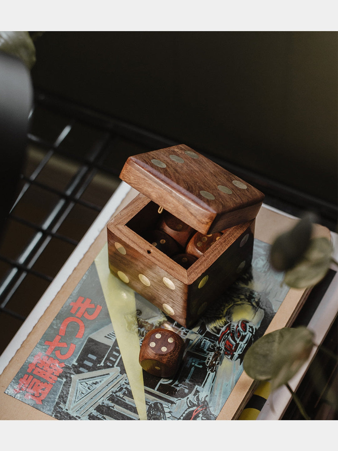 5 Dice Box Set -  Handcrafted Wood Matr Boomie