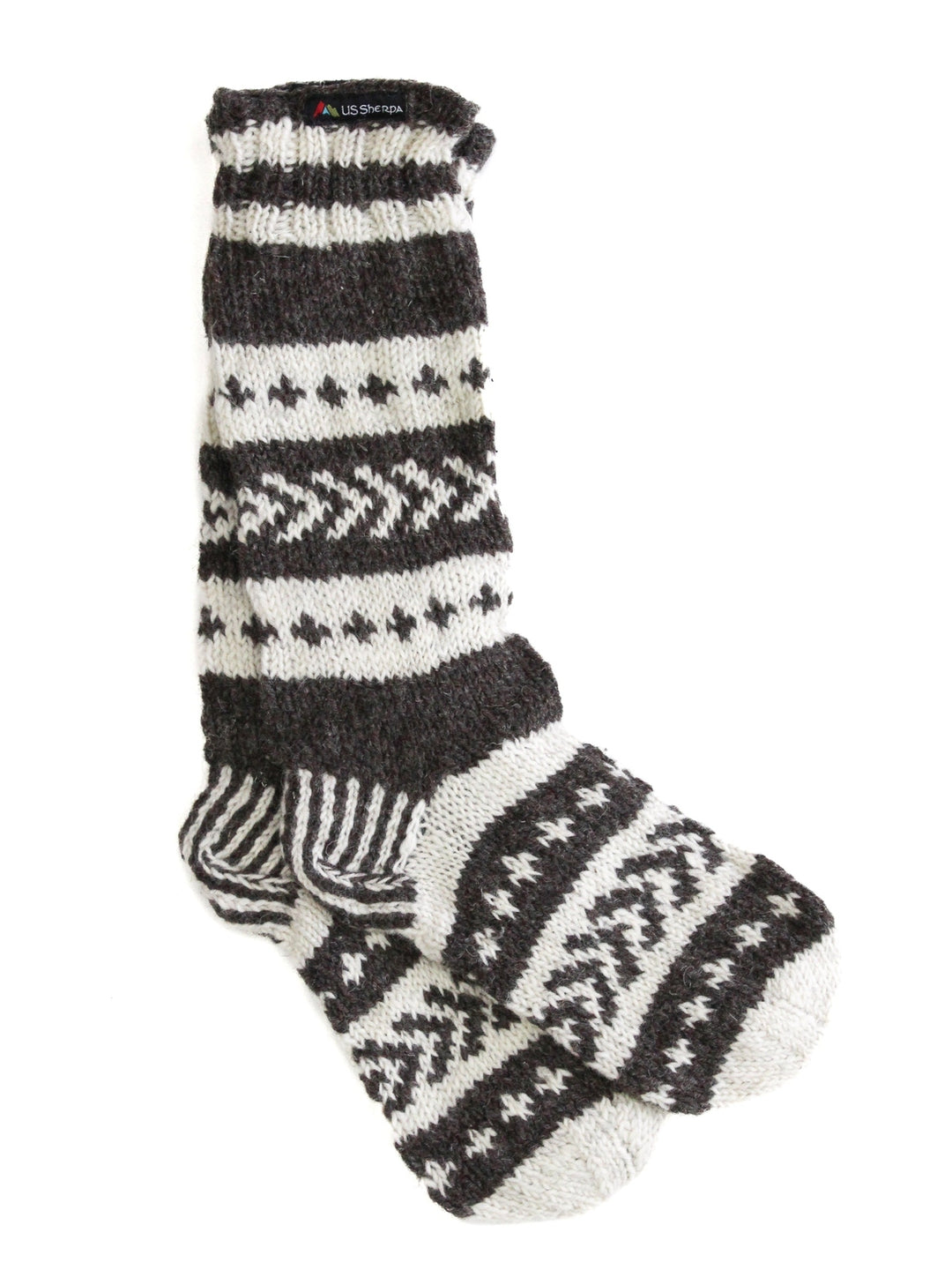 Sherpa Socks | brown/white US Sherpa