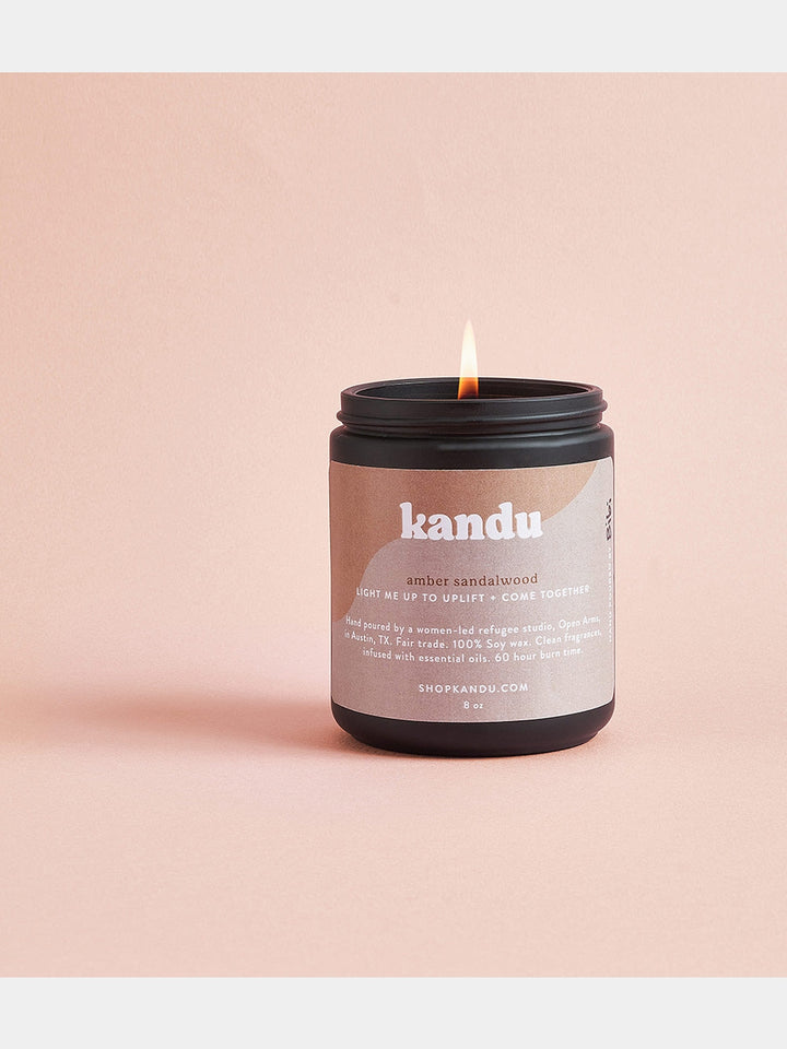 amber sandalwood 8oz candle Matr Boomie