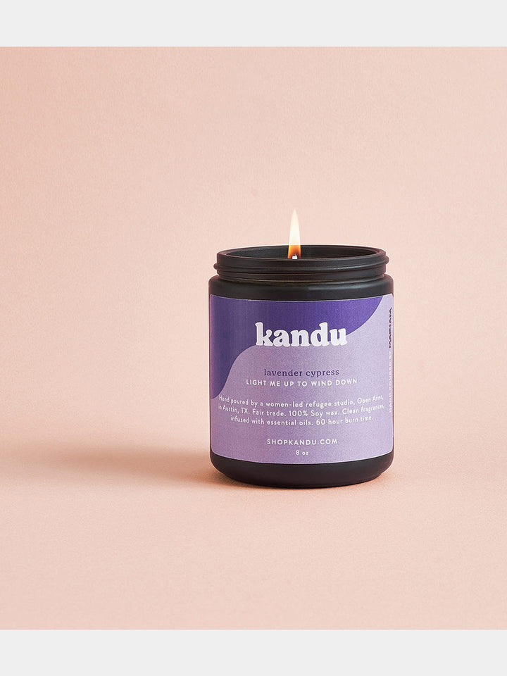 lavender cypress 8oz candle Matr Boomie