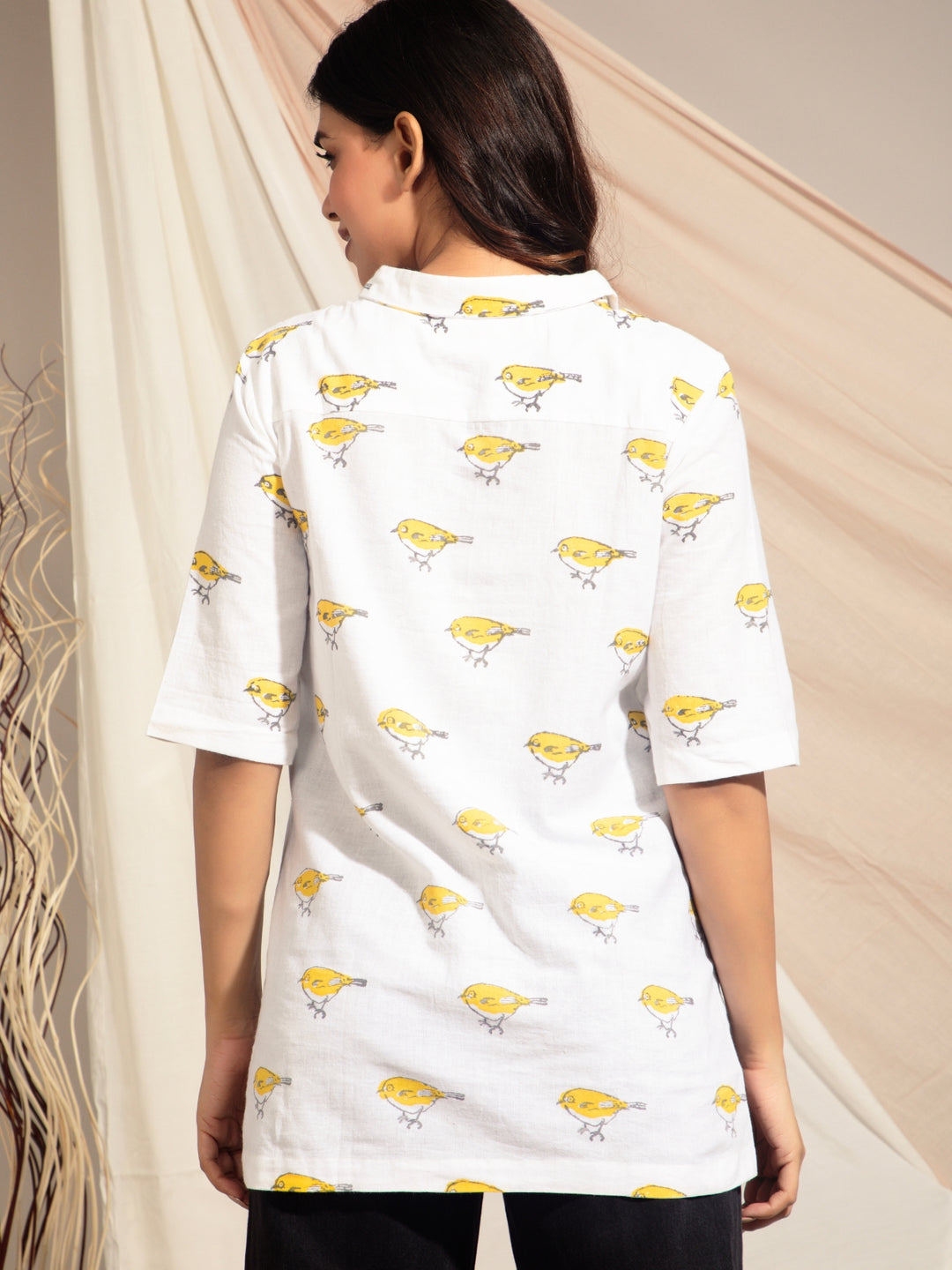 Indian White Eye Hand Block Printed Shirt