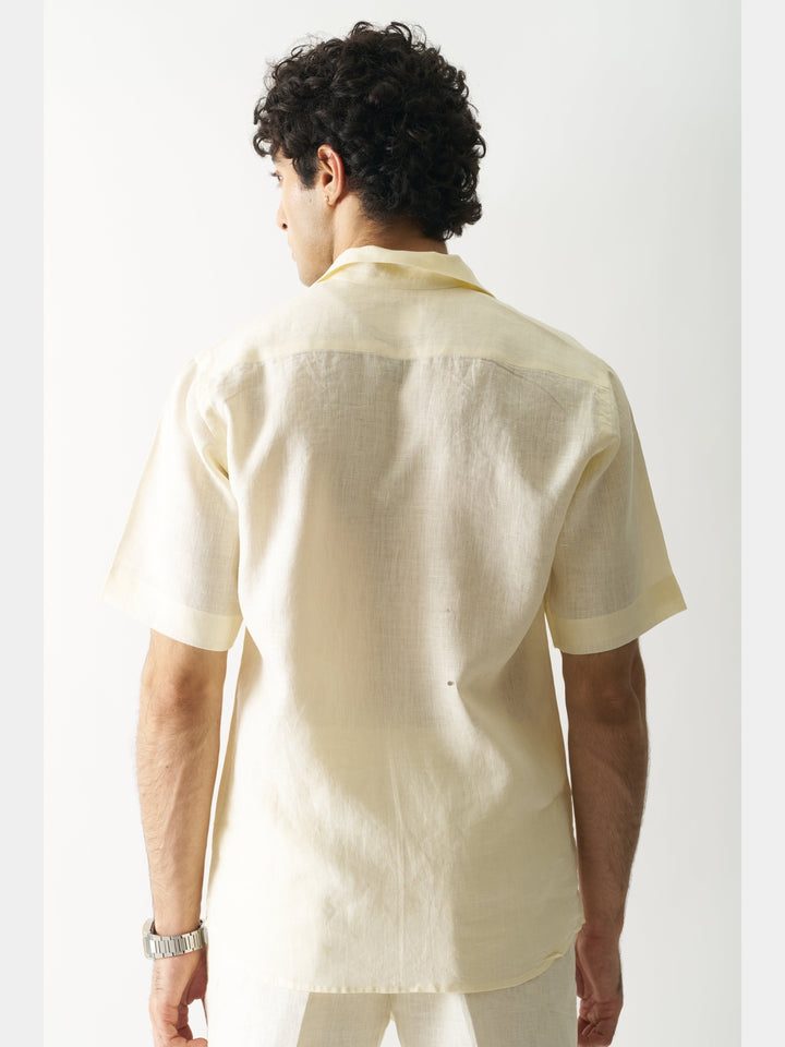 Off-White Petals - Hand Embroidered Linen Shirt