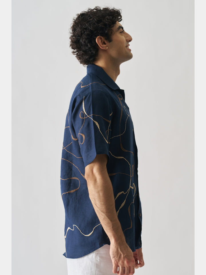 Imperial Accent - Hand Embroidered Linen Shirt Cultura Studio