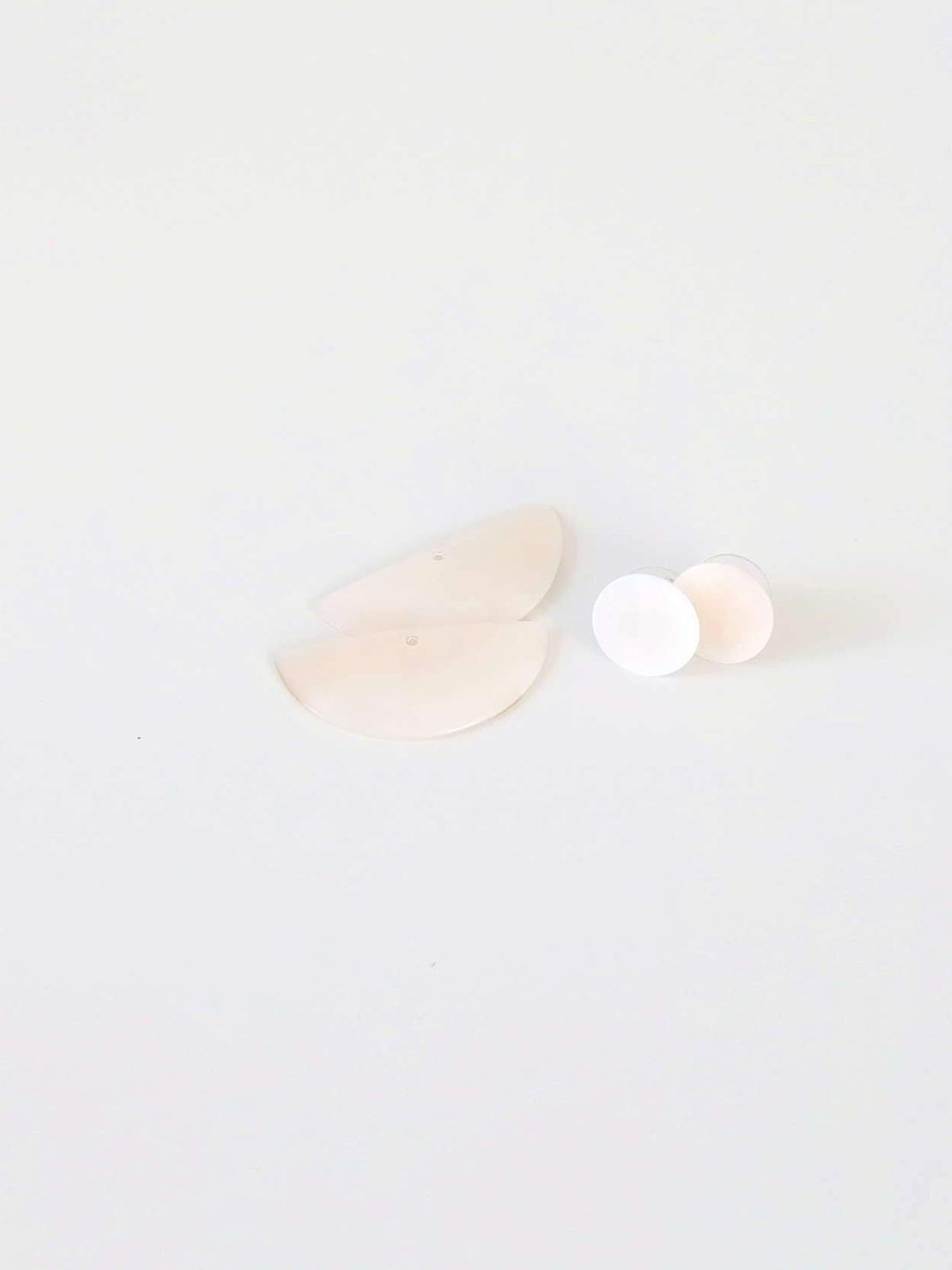 Jewelry3-in-1 Pearl White Circle and Halfmoon Geometric Studs - Mother of Pearl Earrings | LIKHÂLIKHÂ