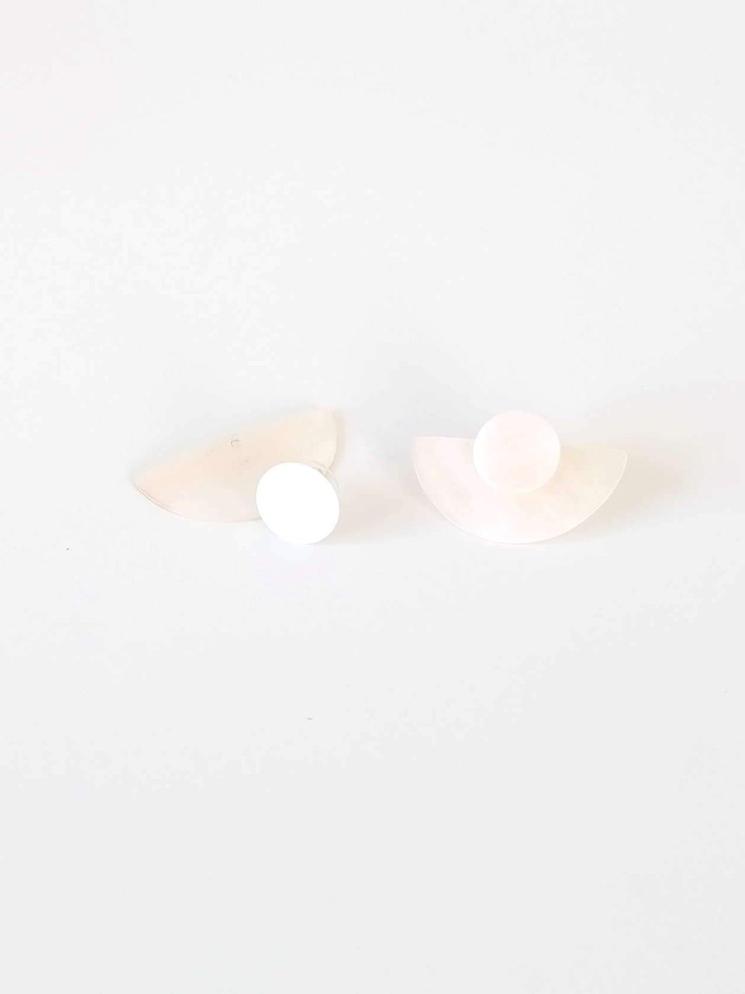 Jewelry3-in-1 Pearl White Circle and Halfmoon Geometric Studs - Mother of Pearl Earrings | LIKHÂLIKHÂ