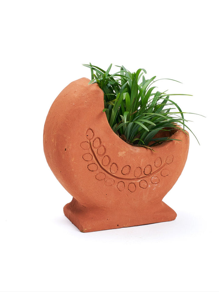 Rakshana Cresecent Moon Plant Pot - Terracotta Matr Boomie