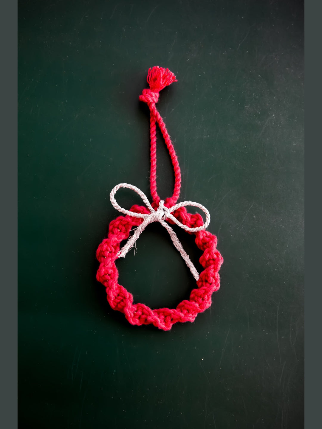 Macrame Christmas Ornaments Set of 4 in Red