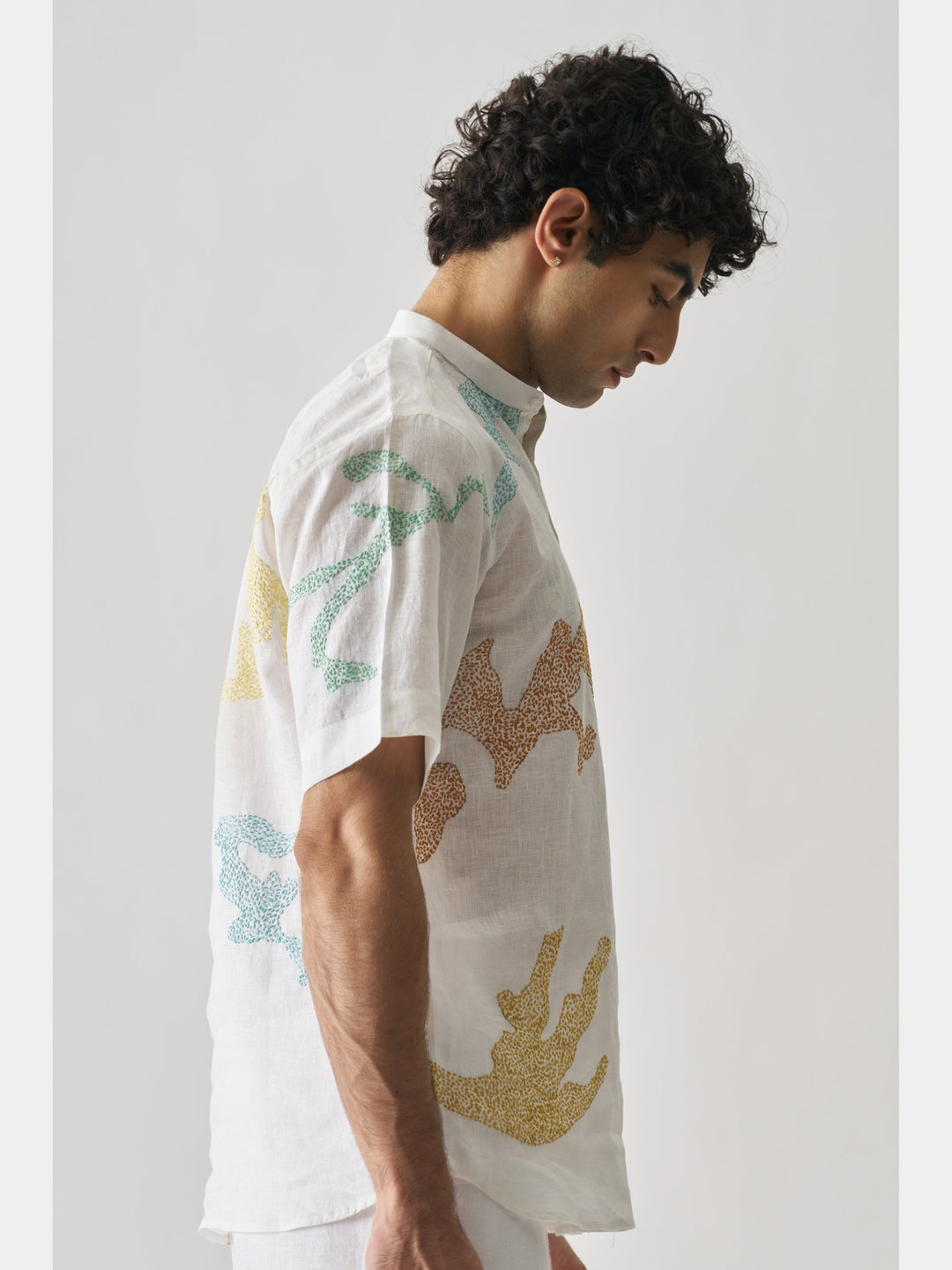 Canvas of Colours - Hand Embroidered Linen Shirt