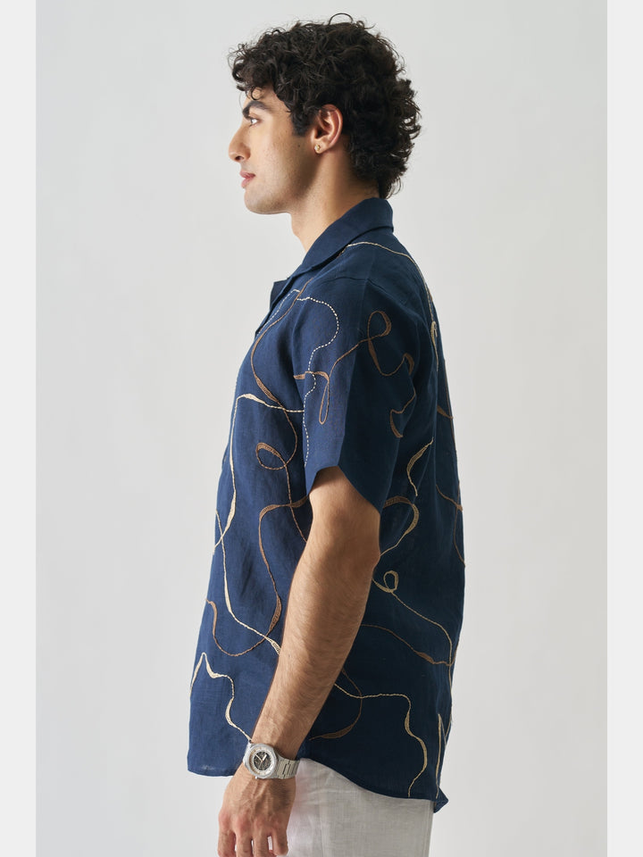 Imperial Accent - Hand Embroidered Linen Shirt Cultura Studio