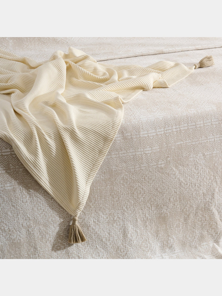 Cream Plume | Cotton Bamboo | Cord Rib | Throw