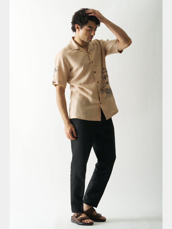 Pirate’s Plunder - Hand Embroidered Linen Shirt Cultura Studio