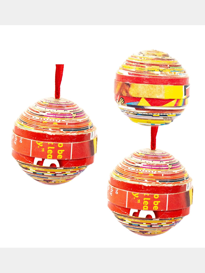 Paper Mache Ball Ornament from Haiti, PACK OF 3 Global Crafts