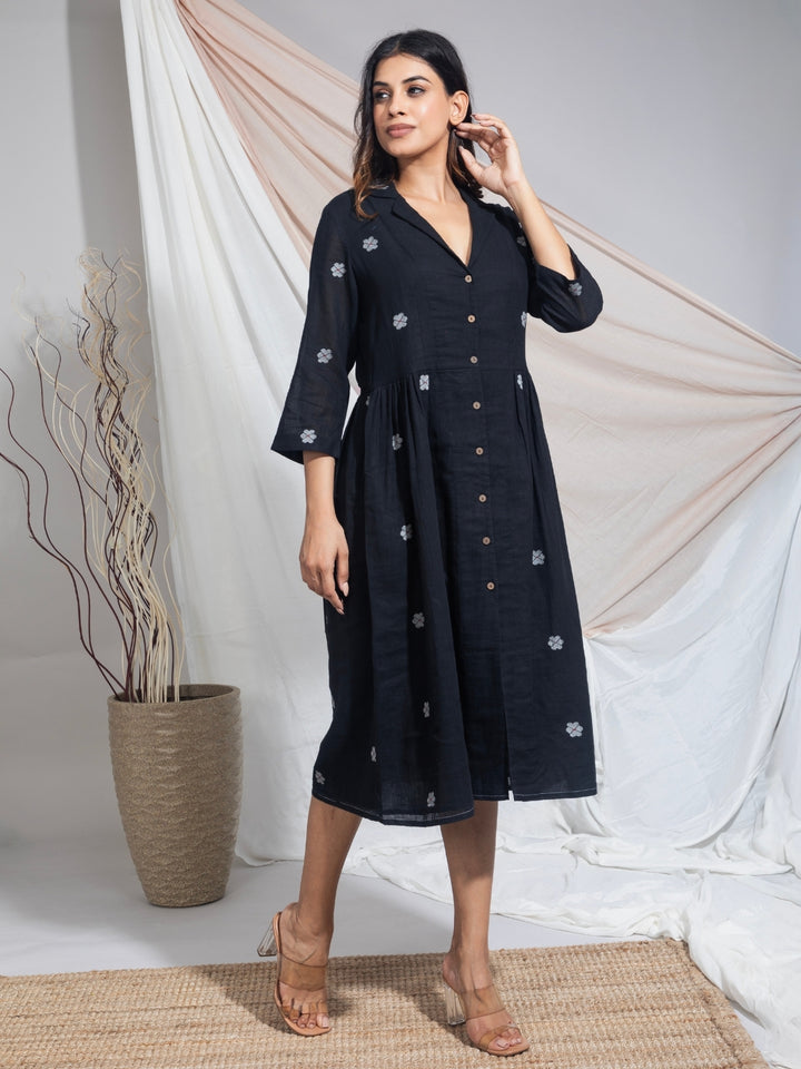 Keya Hand Woven Cotton Jamdani Dress