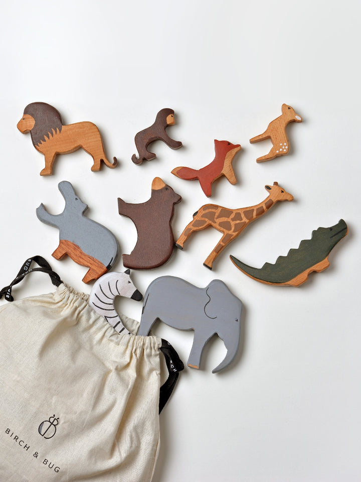 Birch Wild Animals Set of 12