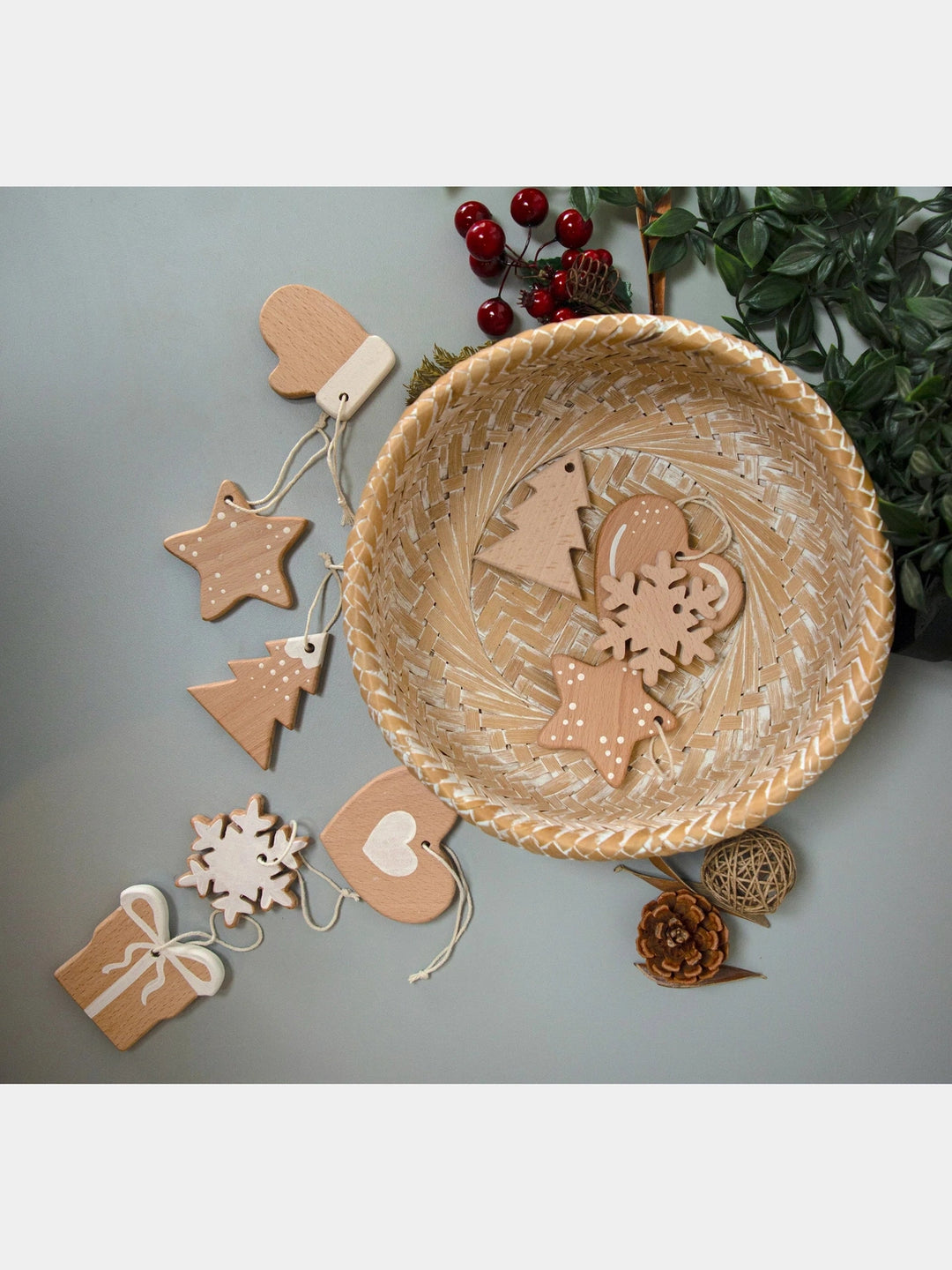 Birch Christmas Ornaments Set of 6