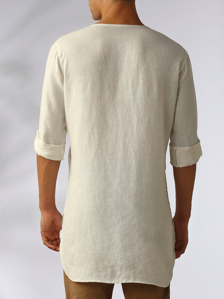 Ashoka Double Breasted Kurta White