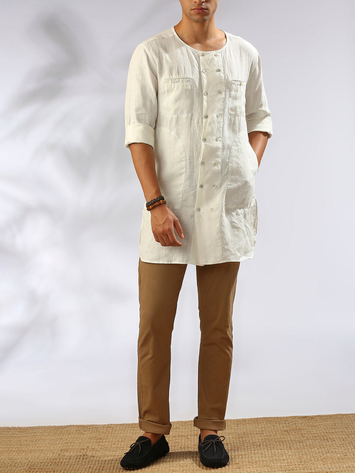 Ashoka Double Breasted Kurta White