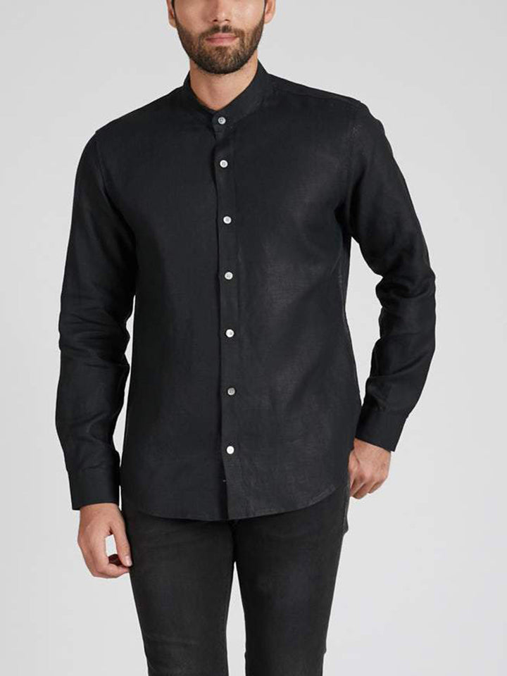 Origin Mandarin Collar Shirt Black