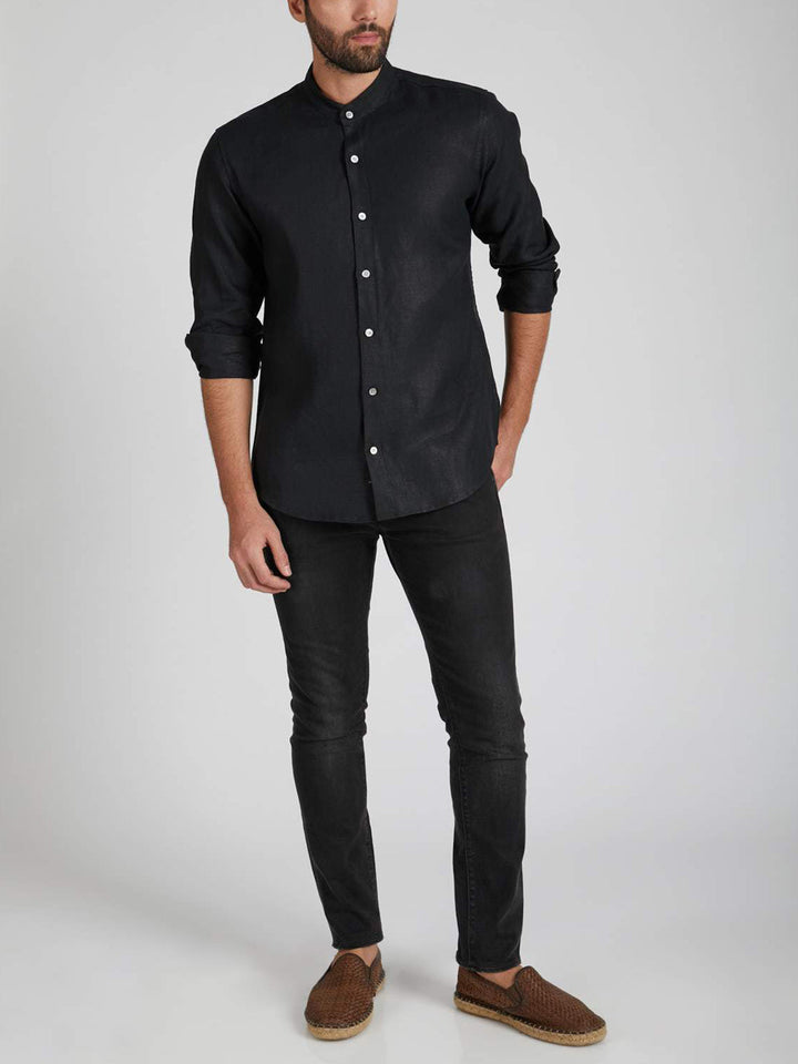 Origin Mandarin Collar Shirt Black