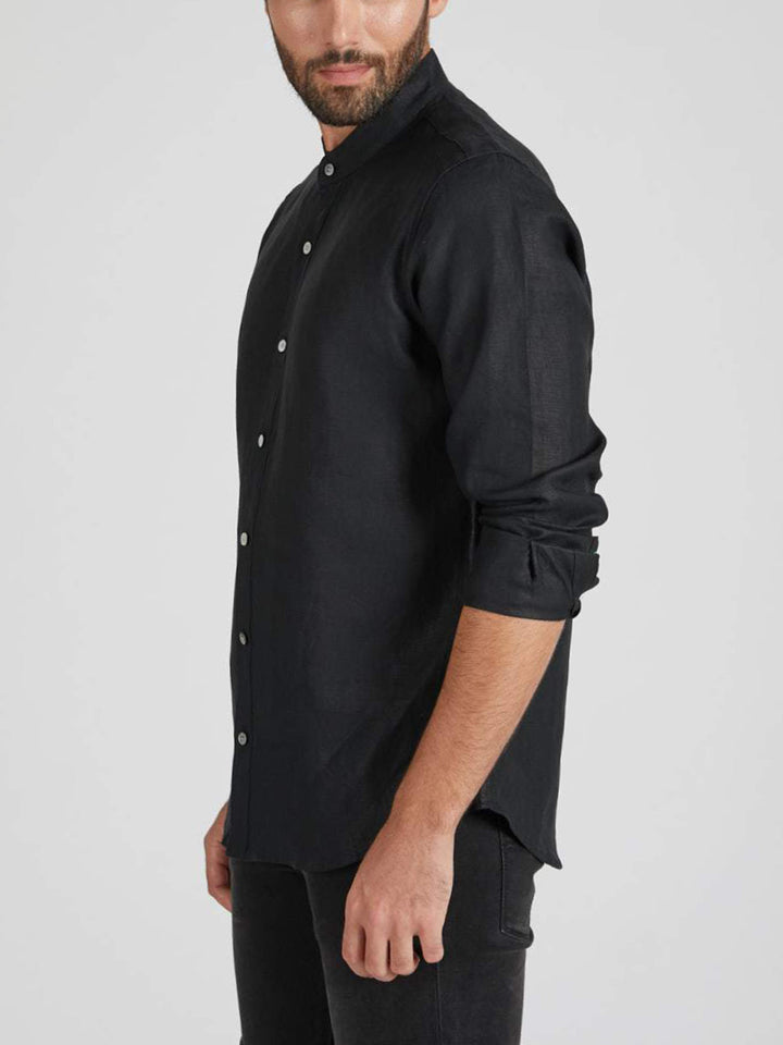 Origin Mandarin Collar Shirt Black