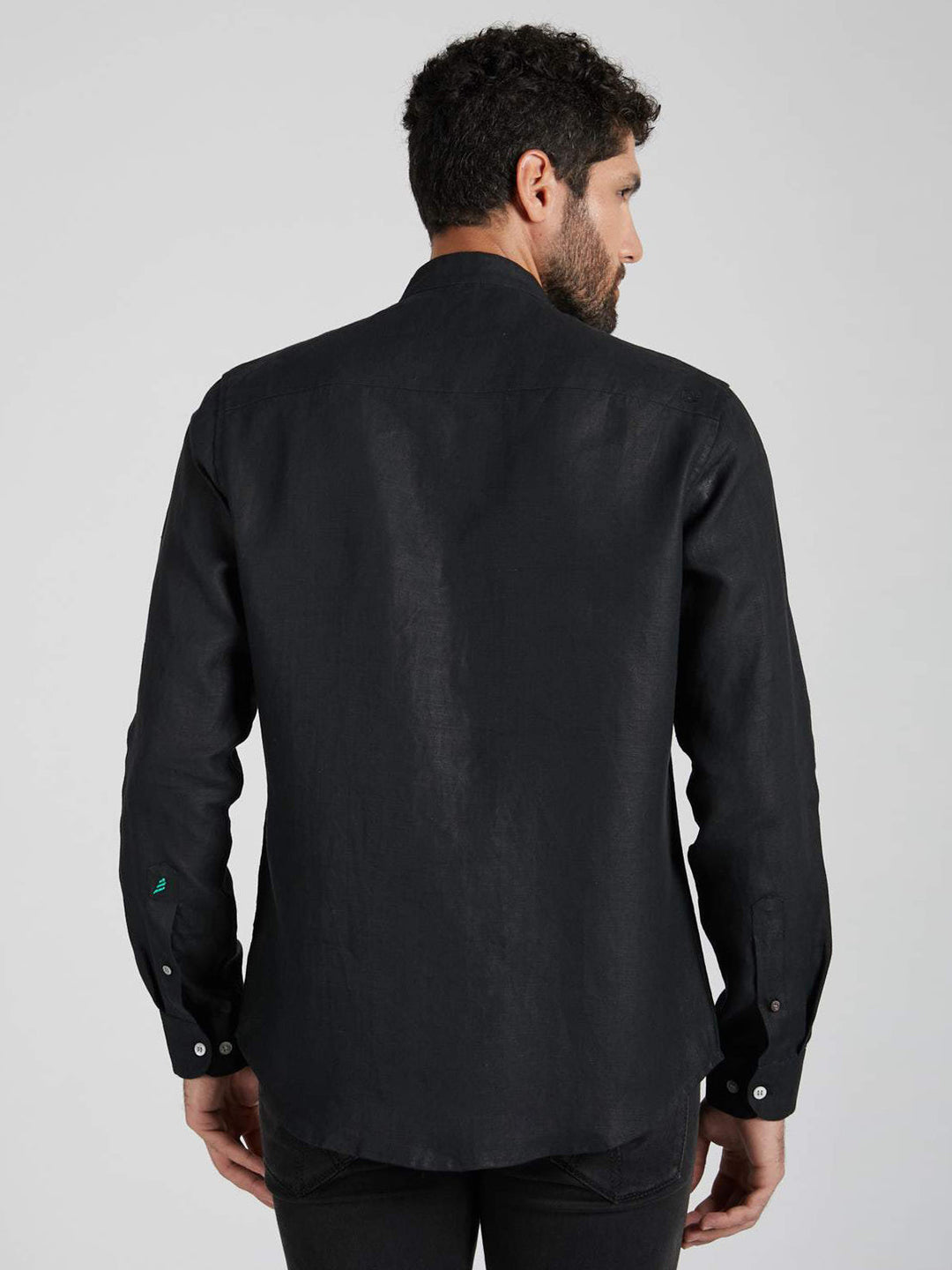 Origin Mandarin Collar Shirt Black