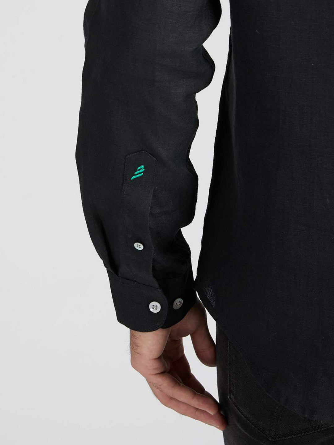 Origin Mandarin Collar Shirt Black B Label