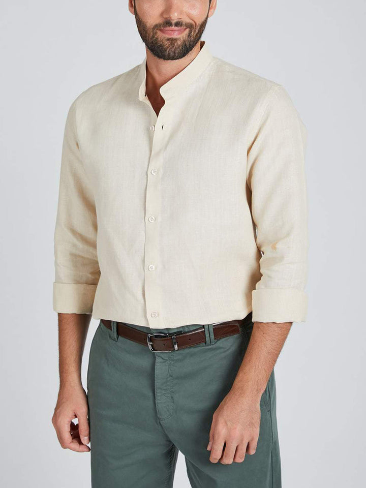 Origin Mandarin Collar Shirt Beige