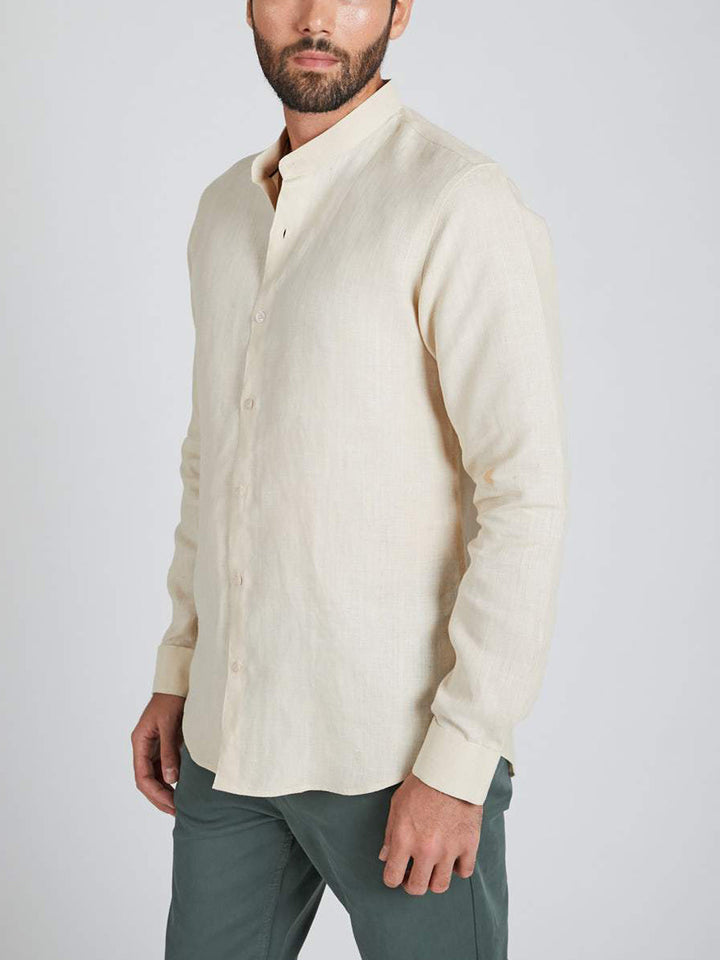 Origin Mandarin Collar Shirt Beige