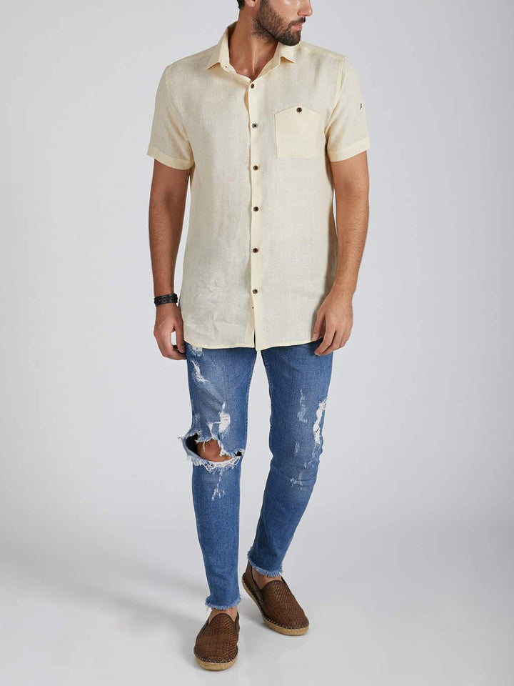 Burrow Half Sleeve Shirt Beige B Label