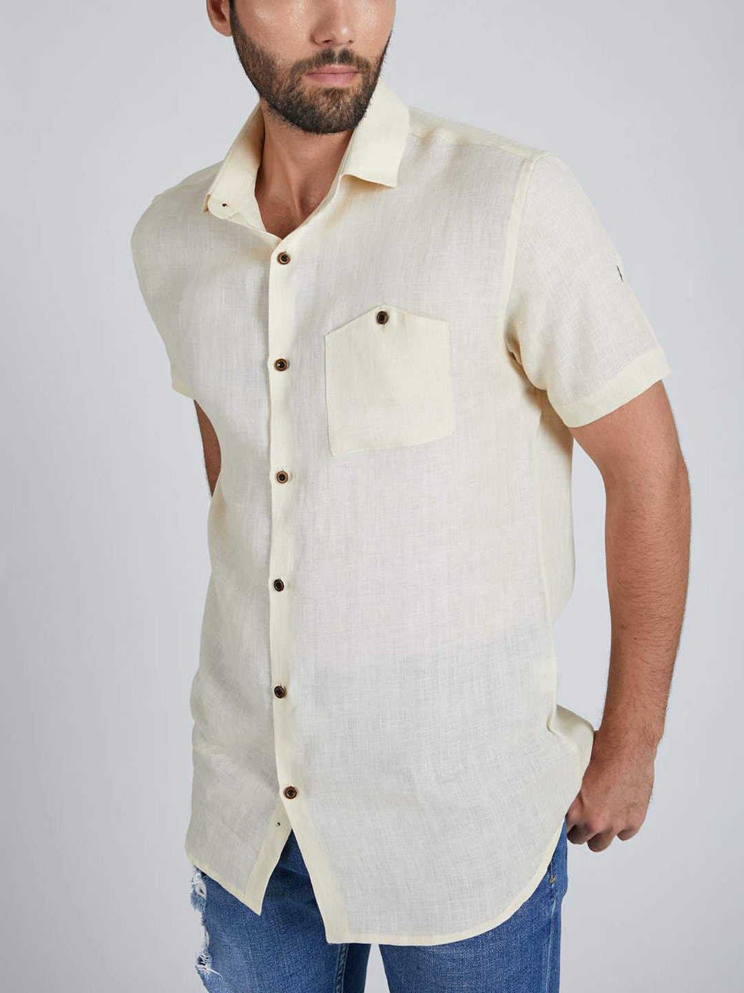 Burrow Half Sleeve Shirt Beige B Label