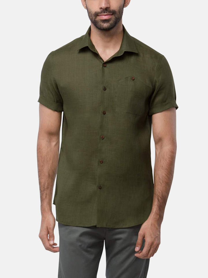 Burrow Half Sleeve Shirt Olive B Label