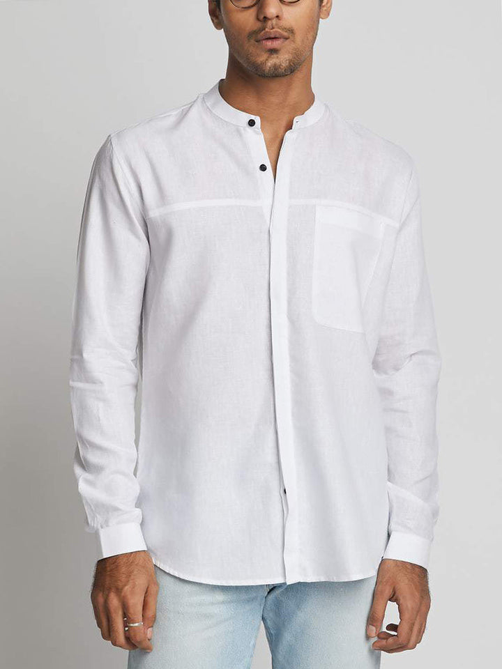 Reflect Round Collar Shirt White