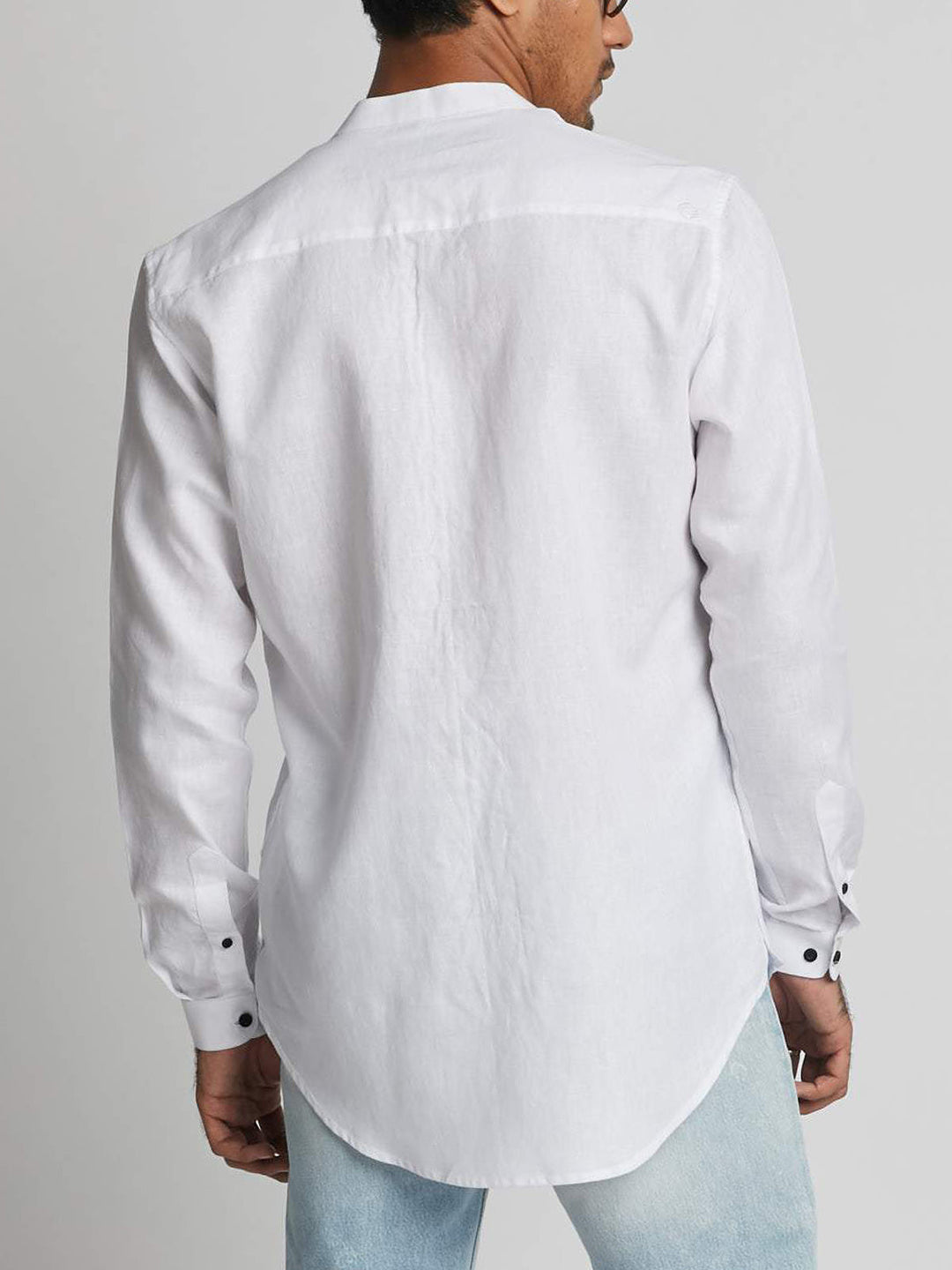 Reflect Round Collar Shirt White B Label