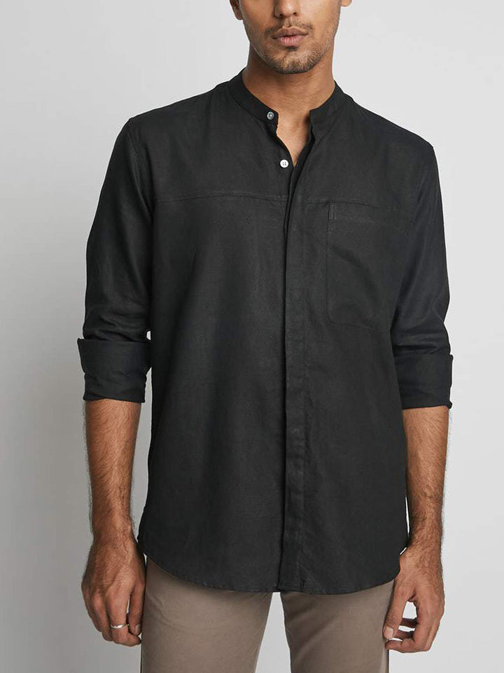 Reflect Round Collar Shirt Black